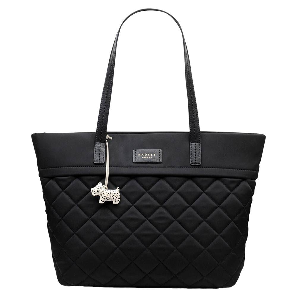 Radbags-London Hilly Fields Quilted Fabric Large Tote Bag Black Radbags-London Handbags