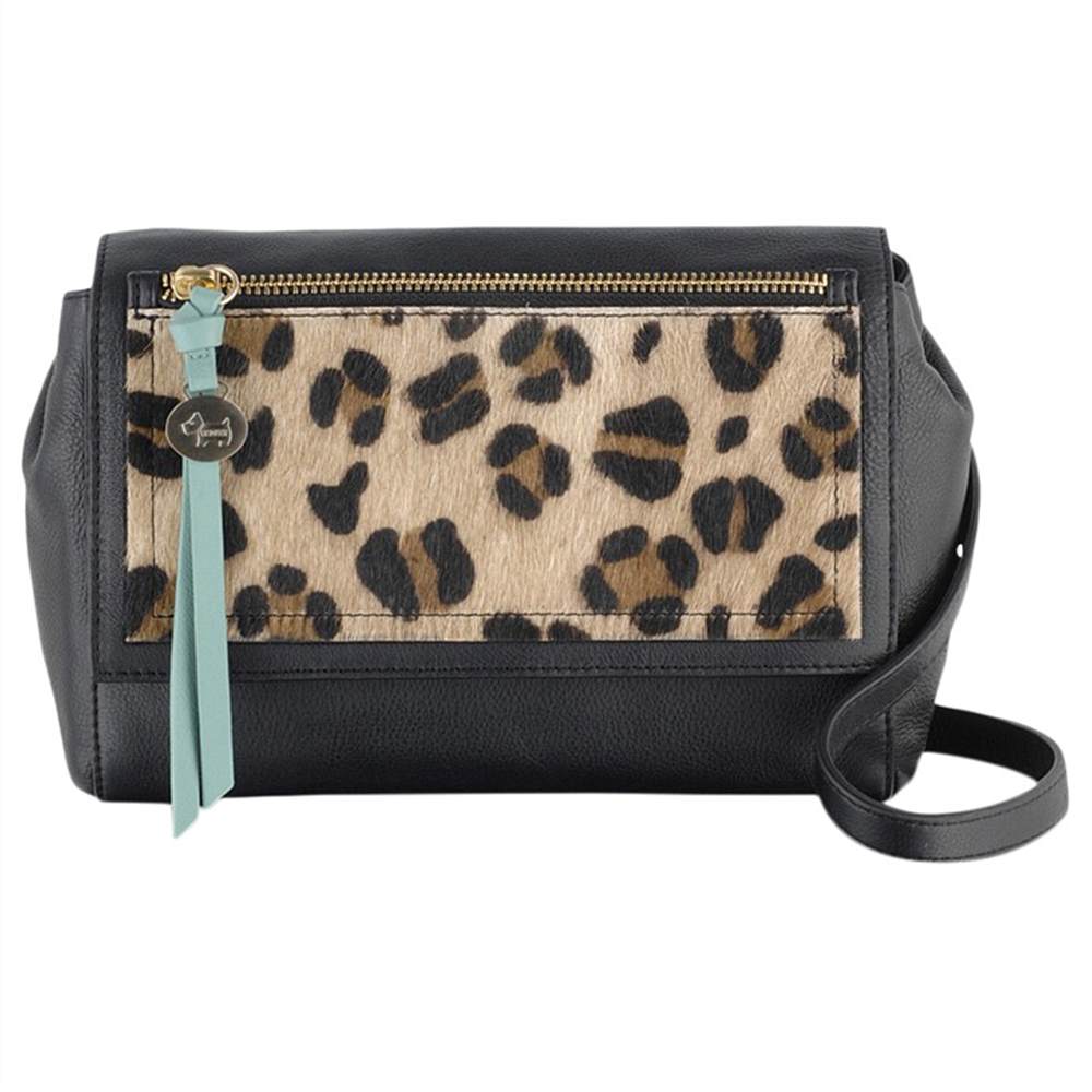 Radbags-London Kemble Street Leather Animal Print Small Flap Cross Body Black/Multi Radbags-London Handbags