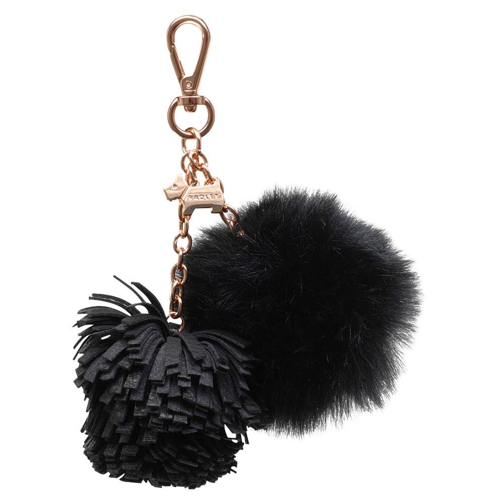 Radbags-London Leather Pom Pom Handbag CharmBlack Radbags-London Handbags