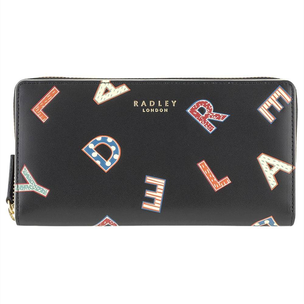 Radbags-London Letters Leather Large Matinee Purse Black Radbags-London Purses