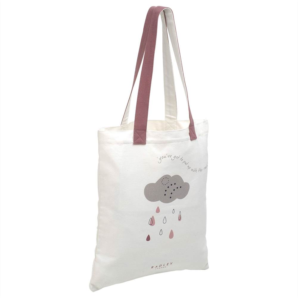 Radbags-London Rainbow Cotton Canvas Medium Tote Bag Natural Radbags-London Handbags