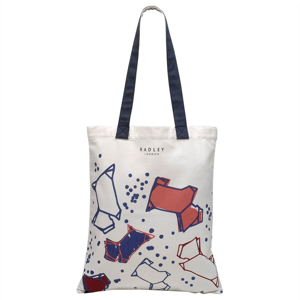 Radbags-London Speckle Dog Canvas Medium Tote Bag Natural Radbags-London Handbags