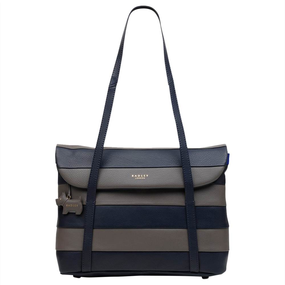 Radbags-London Syon Park Medium Leather Tote Bag Grey/Navy Radbags-London Handbags