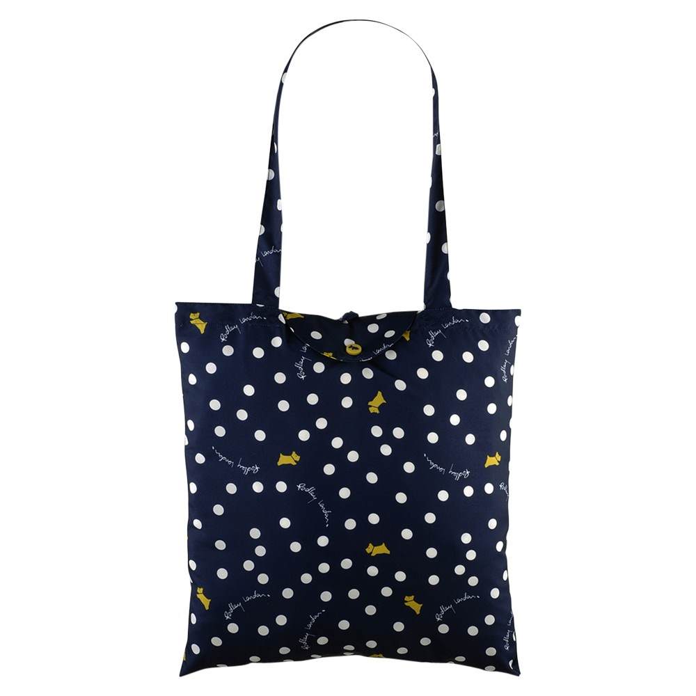 Radbags-London Vintage Dog Dot Fabric Tote Bag Navy Radbags-London Handbags