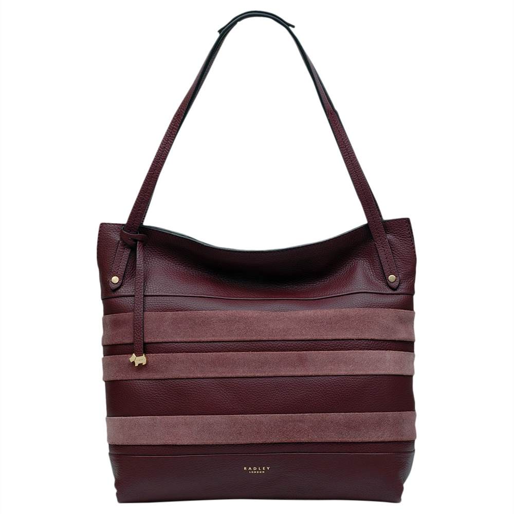 Radbags-London Willow Striped Leather Large Tote BagBurgundy Radbags-London Handbags