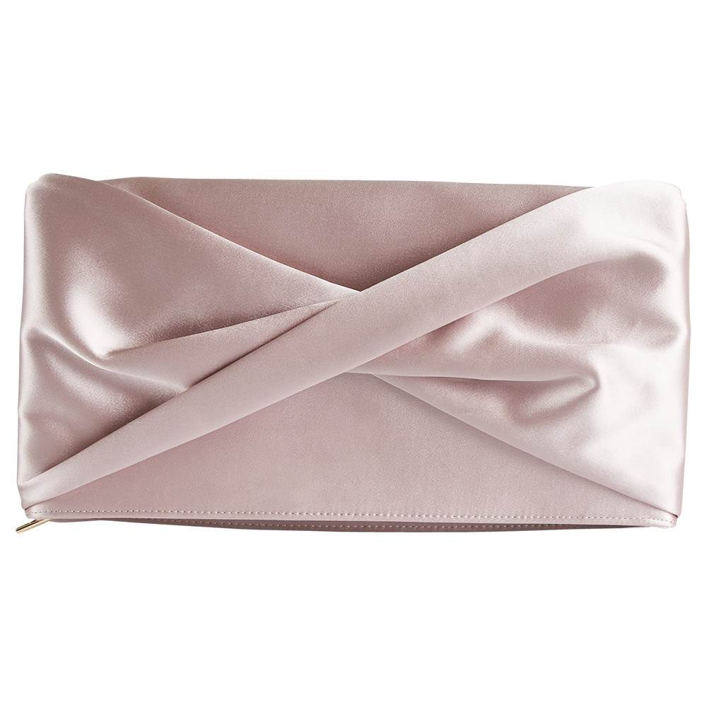 Reiss Beau Satin Knot Evening BagBlush Reiss Handbags