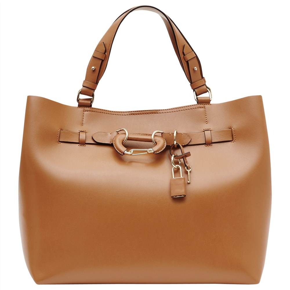 Reiss Bleecker Leather Hardware Detail Tote Bag Reiss Handbags