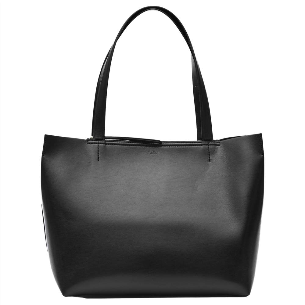 Reiss Broadway Leather Shopper Bag Black Reiss Handbags