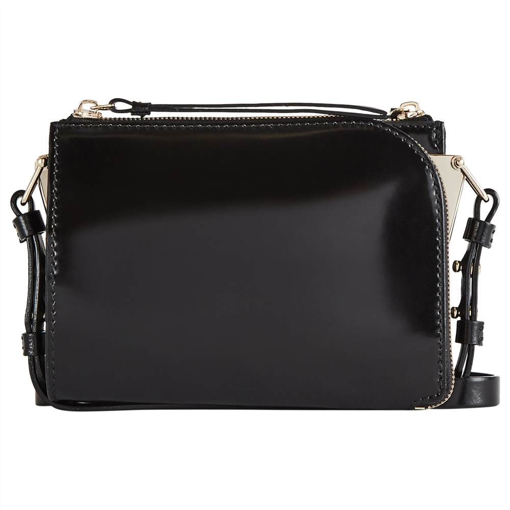 Reiss Mini Arnott Double Pouch Cross Body Bag Black Reiss Handbags