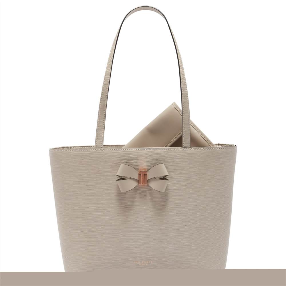 TB-London Cattas Leather Bow Detail Shopper BagTaupe TB-London Handbags