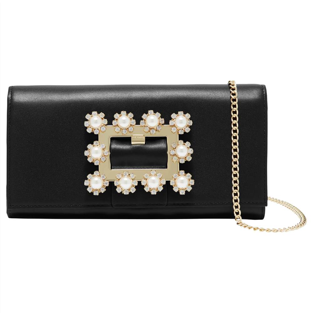 TB-London Clairia Leather Embellished Buckle Purse Black TB-London Purses