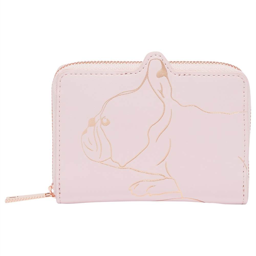 TB-London Danyela Leather French Bulldog Zipped Purse Pink TB-London Purses