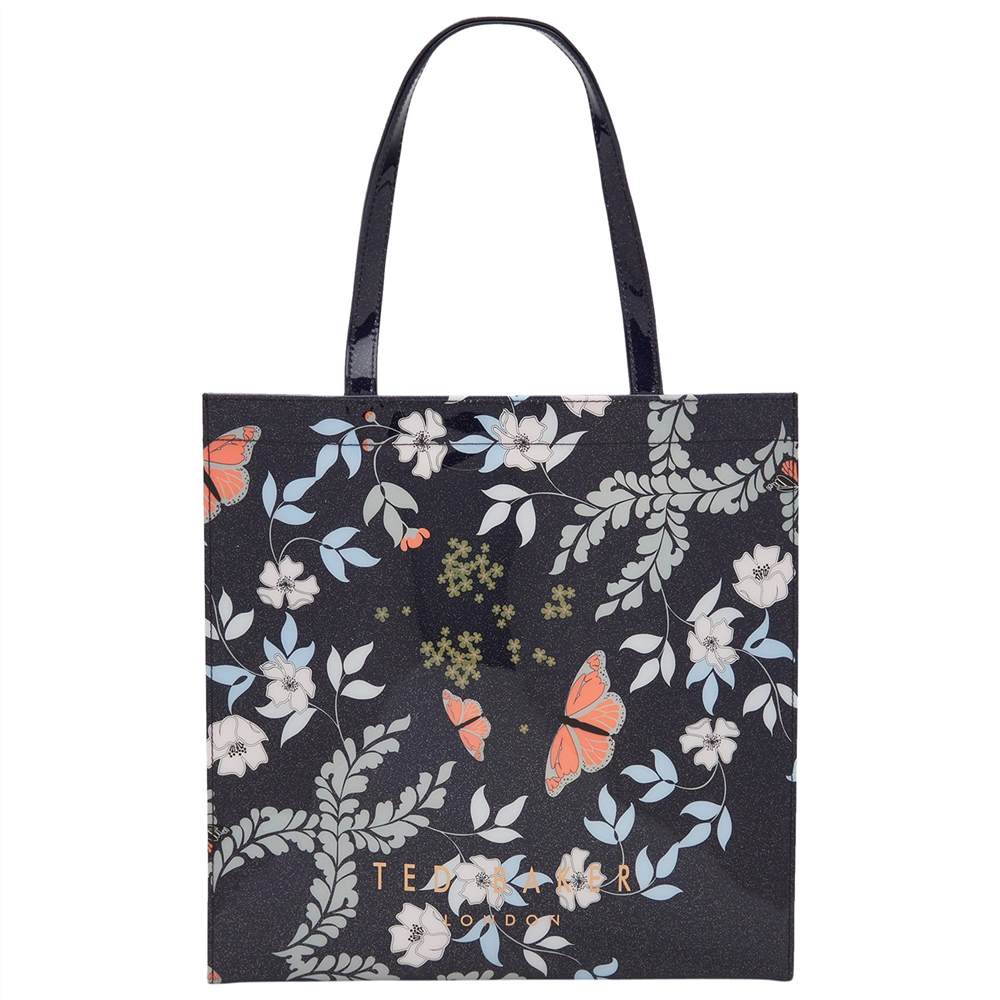 TB-London Jenacon Kensington Floral Large Icon Shopper Bag Mid Blue TB-London Handbags