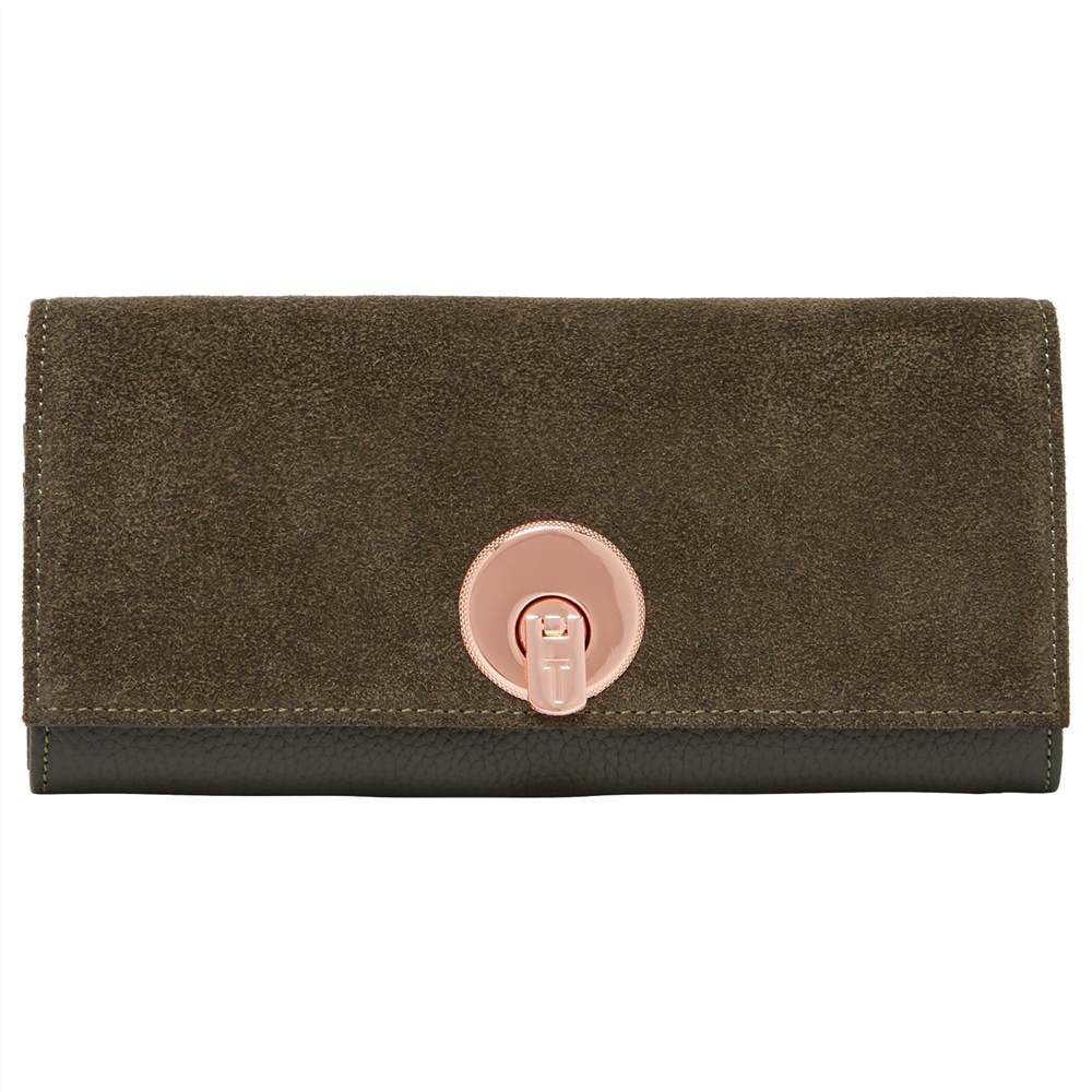 TB-London Noelia Leather Turnlock Matinee PurseKhaki TB-London Purses