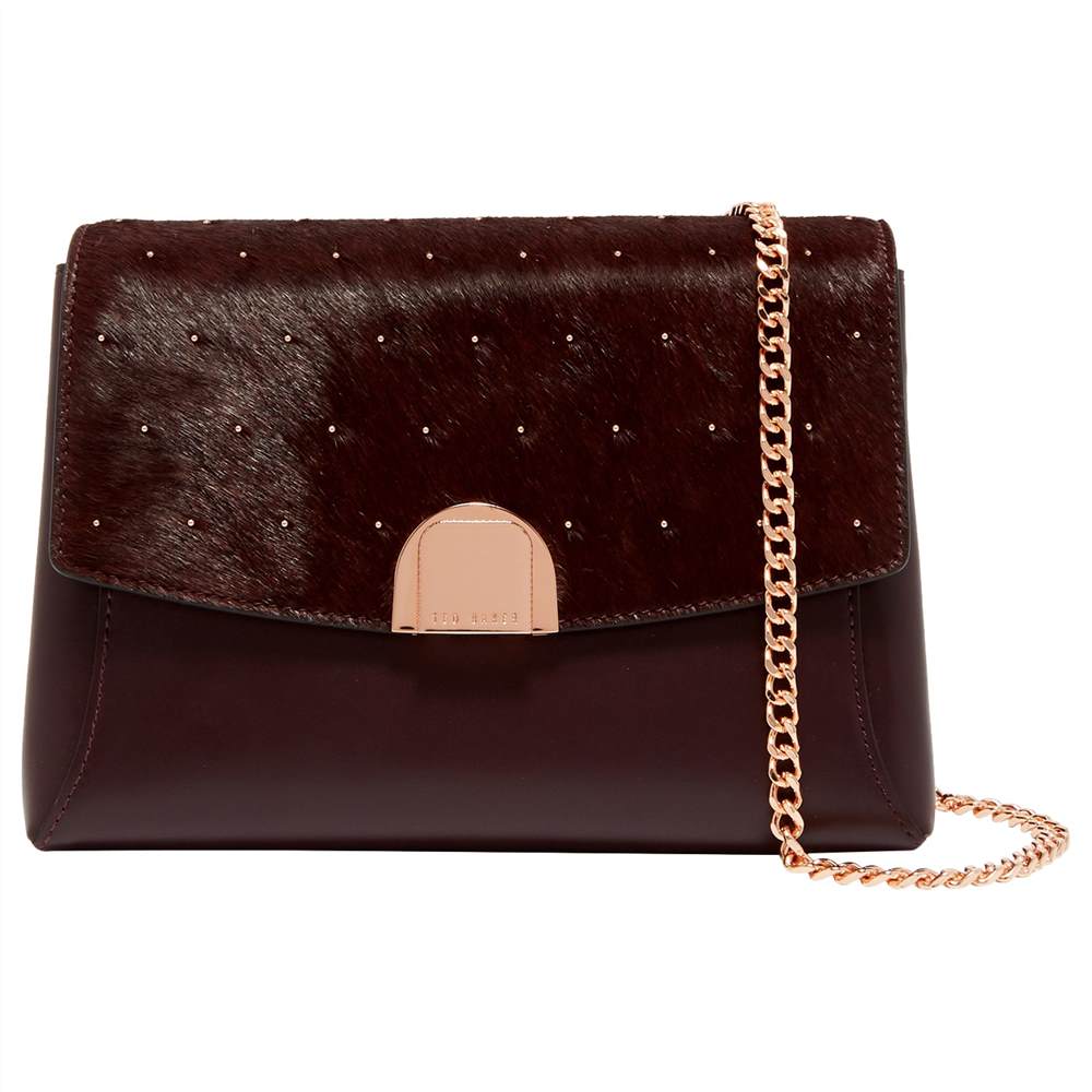 TB-London Pipar Leather Lock Across Body BagOxblood TB-London Handbags