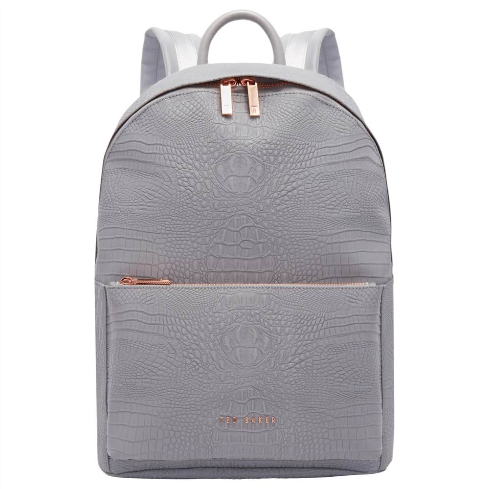 TB-London Rahri Reflect Croc Effect Backpack Light Grey TB-London Handbags