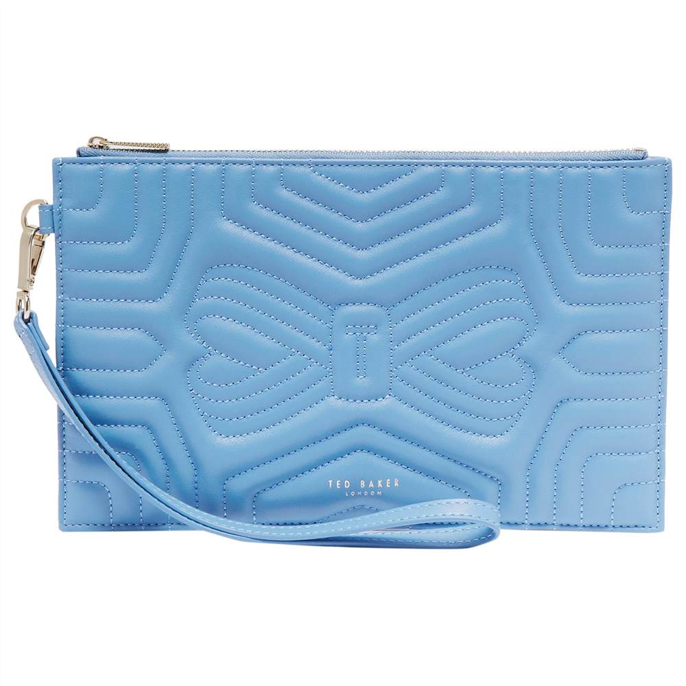 TB-London Verda Quilted Leather Wristlet PouchBlue TB-London Purses