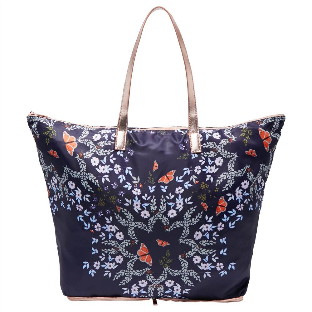 TB-London Wilford Kyoto Gardens Fold Shopper Bag Mid Blue TB-London Handbags