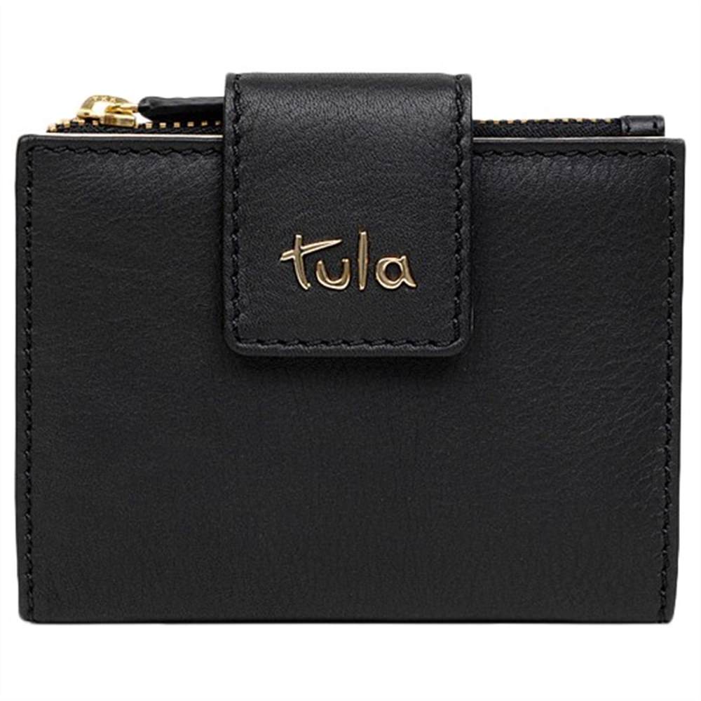 Tula Originals Leather Small Zip Top PurseBlack Tula Purses