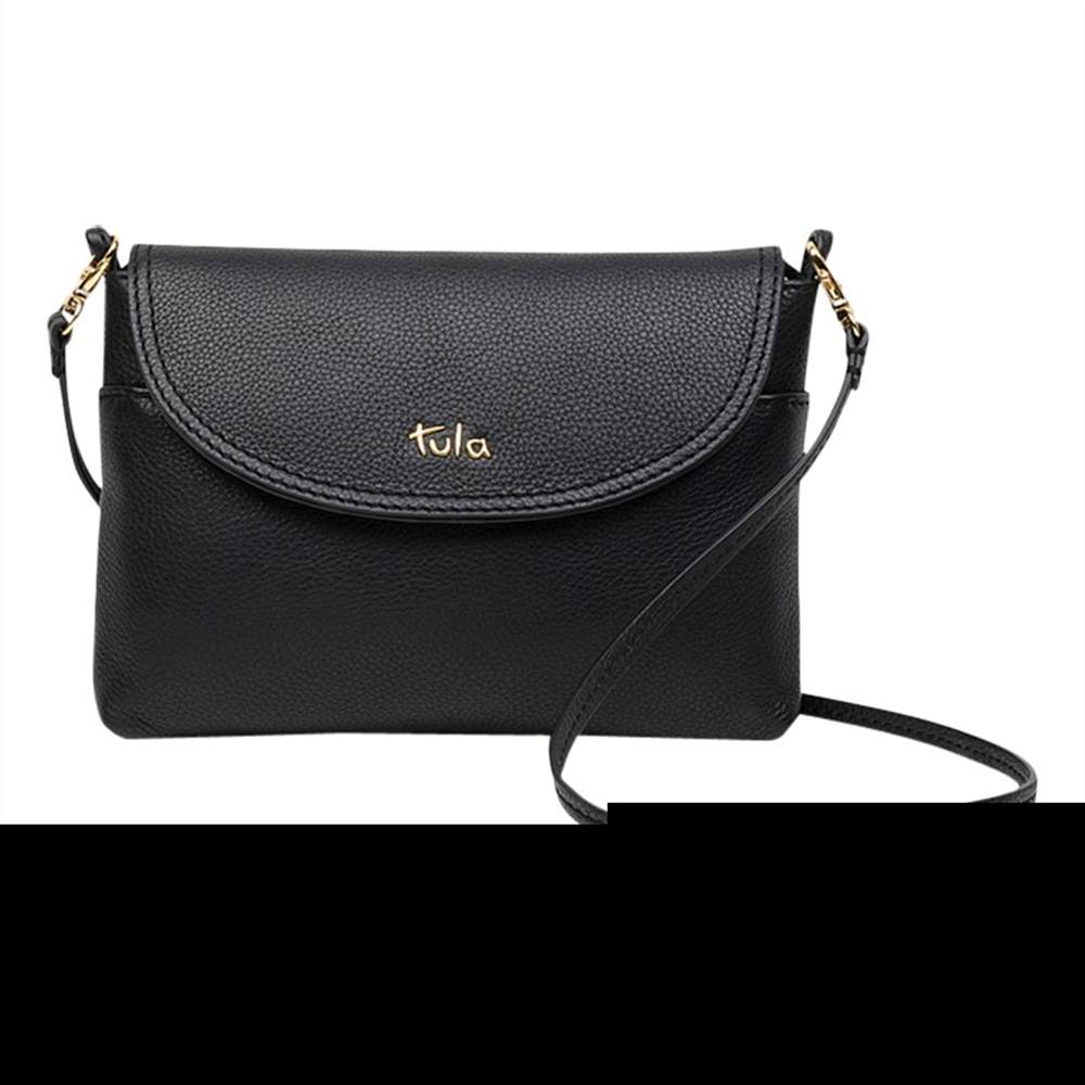 Tula Party Small Leather Cross Body Flap BagBlack Tula Handbags