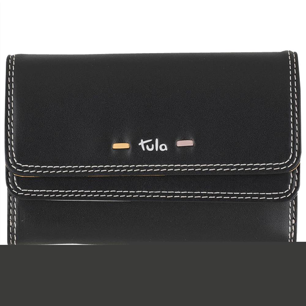 Tula Violet Leather Medium Flapover WalletBlack Tula Purses