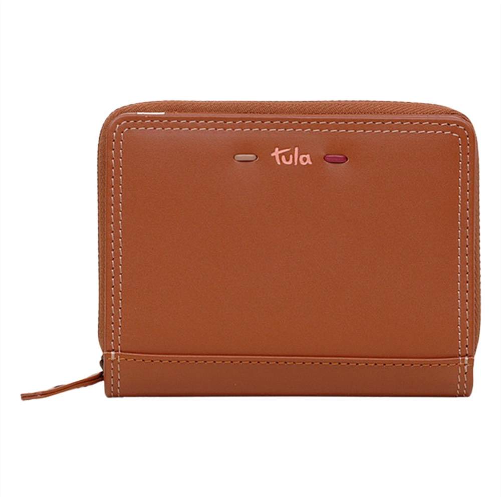 Tula Violet Leather Small Zip Around Wallet PurseTan Tula Purses