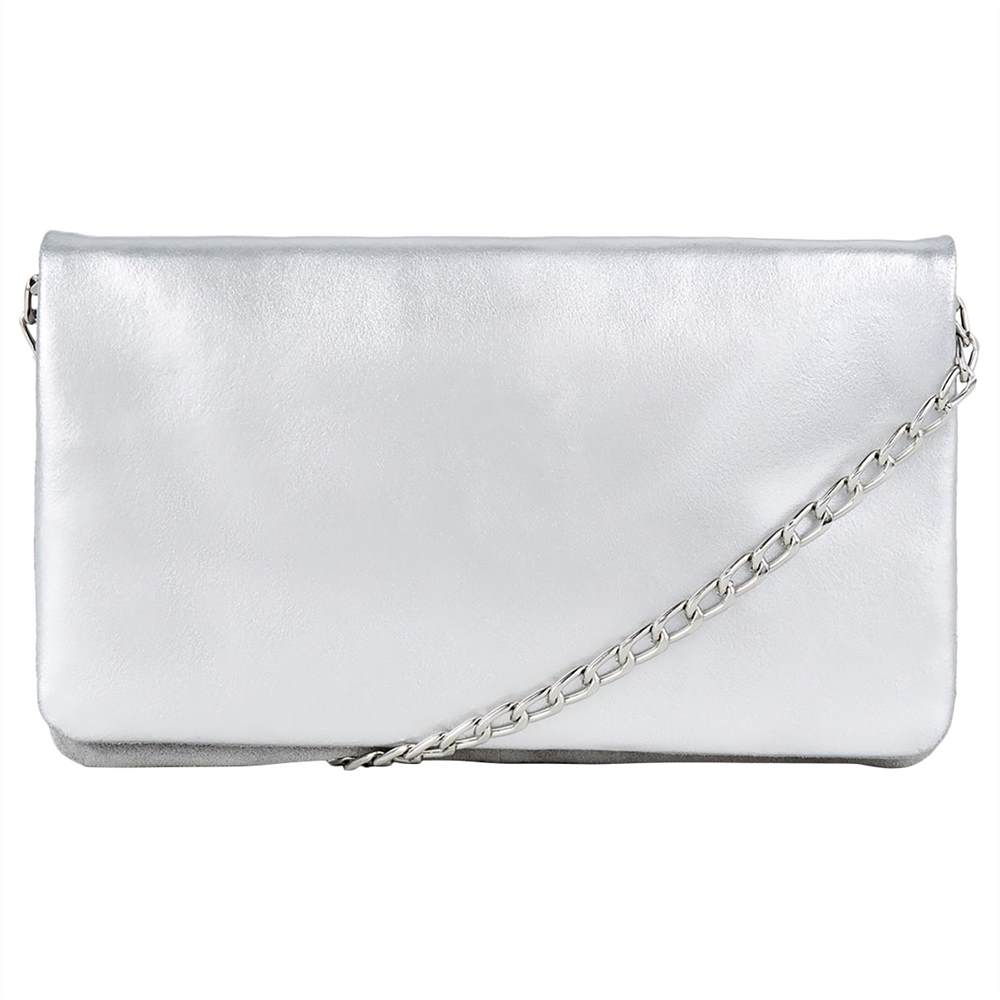 Warehouse Leather Chain Cross Body Bag Silver Warehouse Handbags