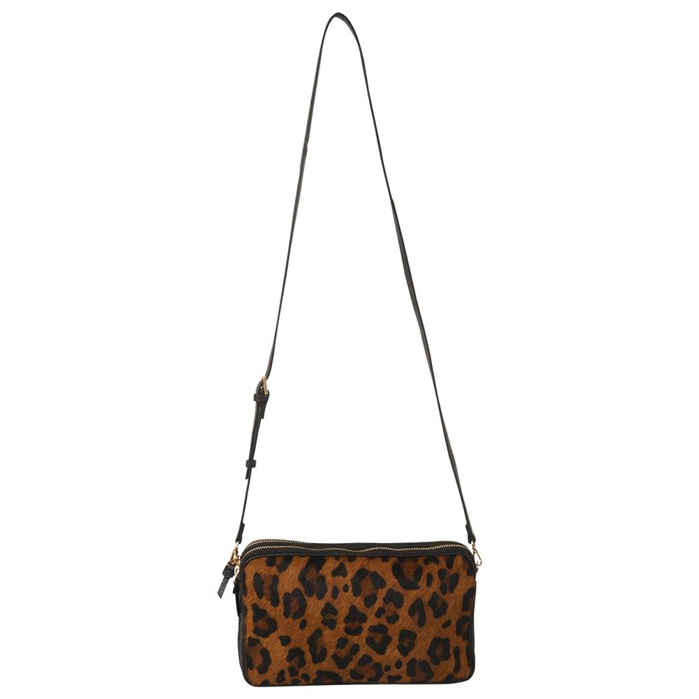 Whistles Cornelia Triple Zip Bag Leopard Print Whistles Handbags