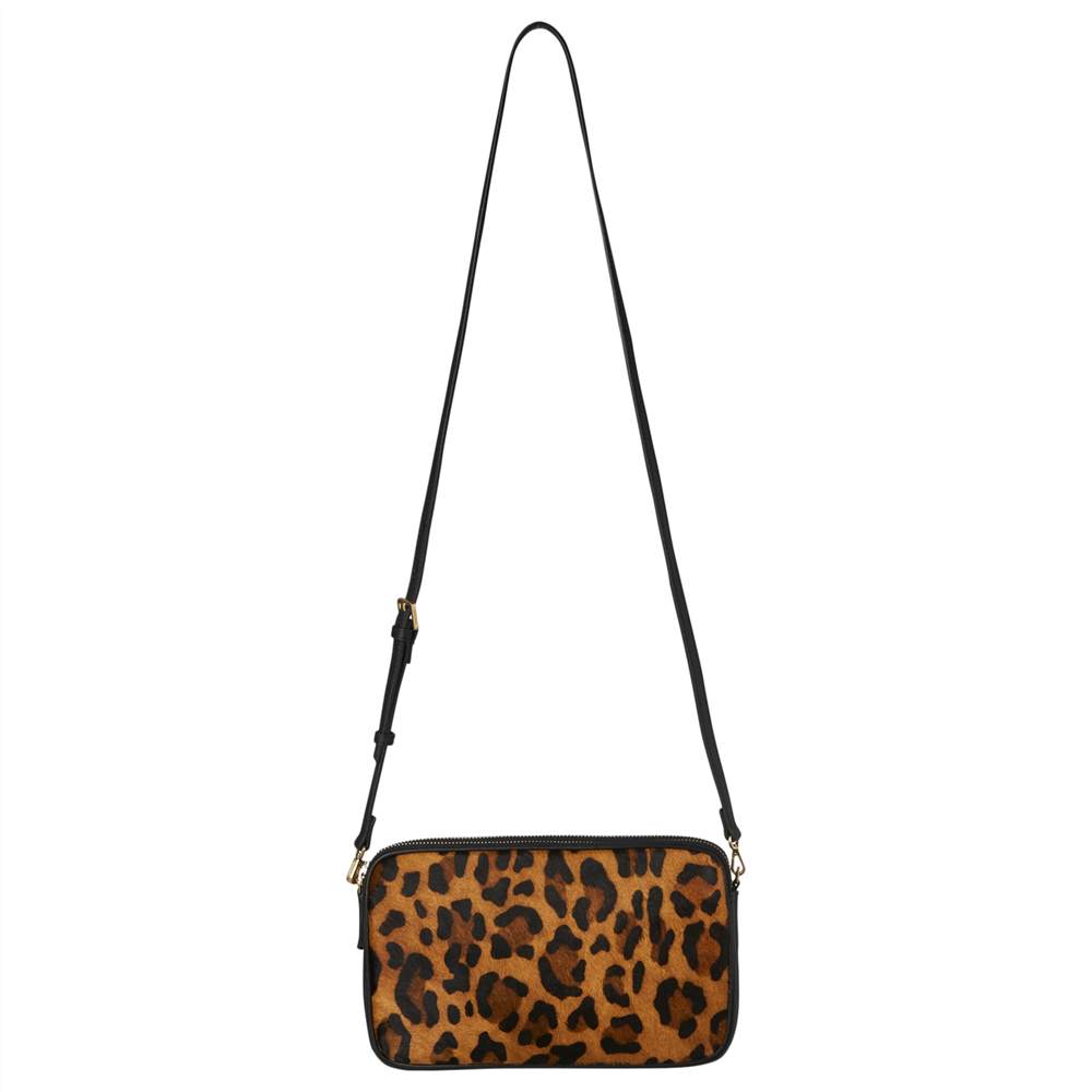 Whistles Cornelia Triple Zip Leather Bag Leopard Print Whistles Handbags