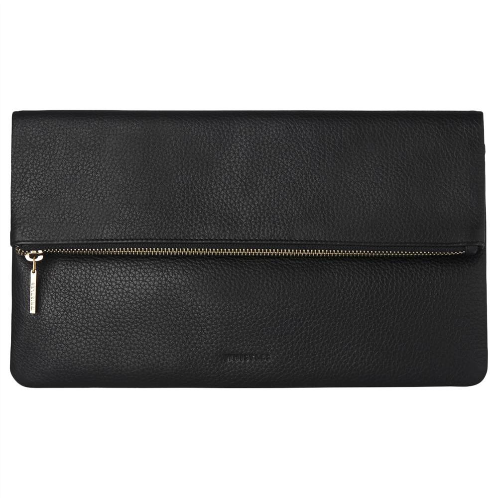 Whistles Leather Foldover Zip Clutch Bag Whistles Handbags