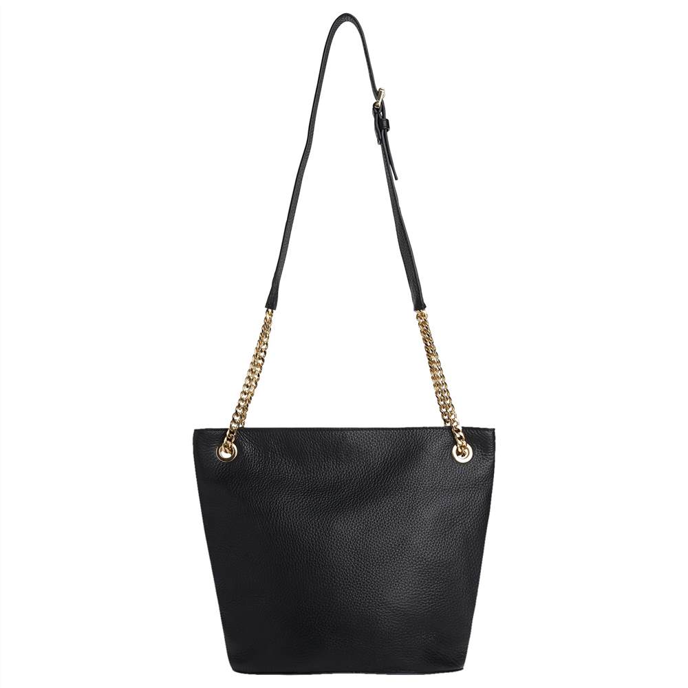 Whistles Sloane Leather Chain Slouch Shoulder Bag Black Whistles Handbags