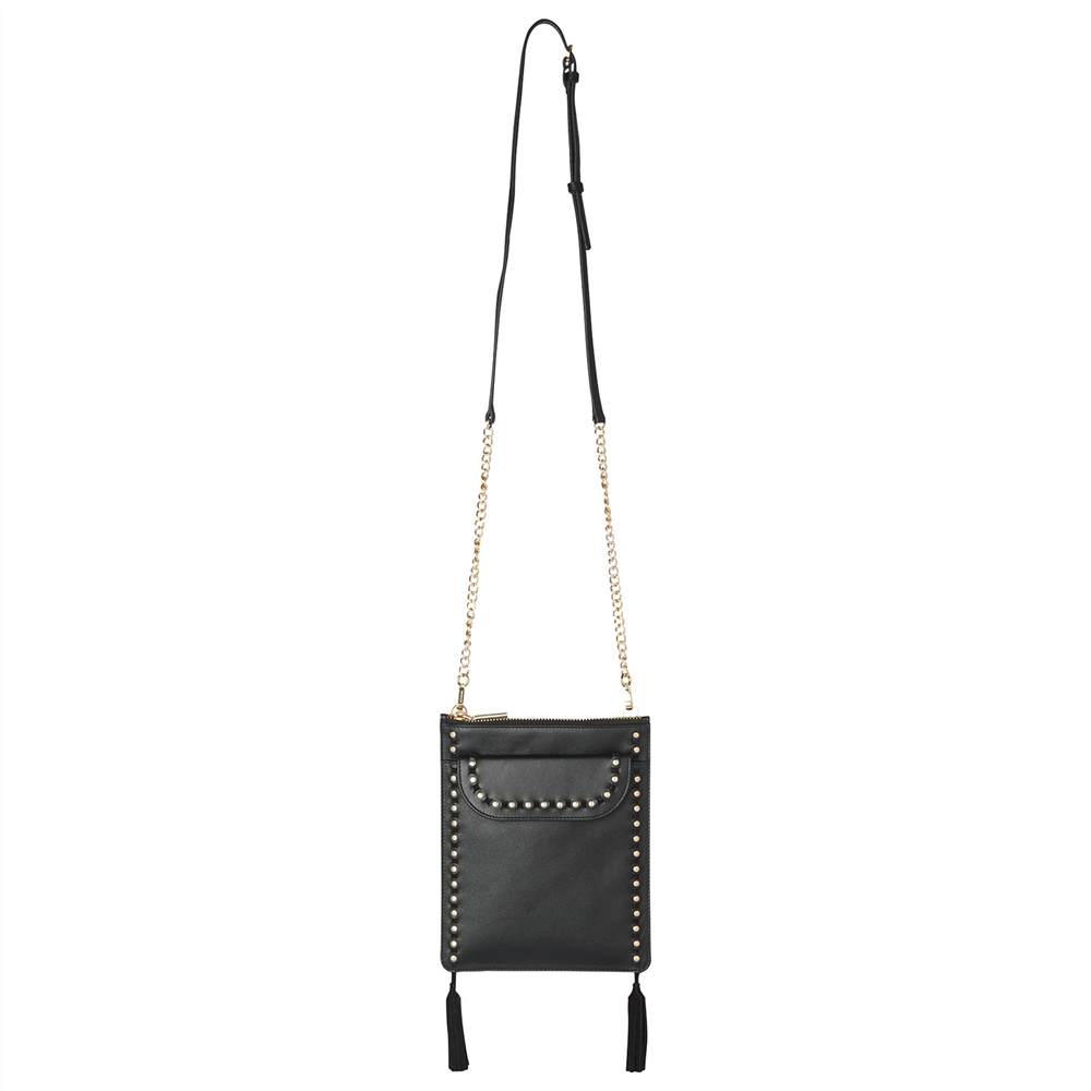 Whistles Studded Leather Tassel Cross Body Bag Black Whistles Handbags