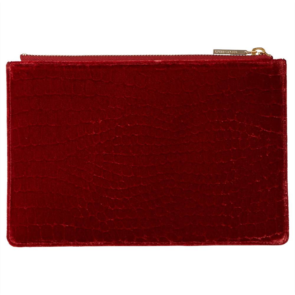 Whistles Velvet Croc Small Clutch Bag Cinnamon Whistles Handbags