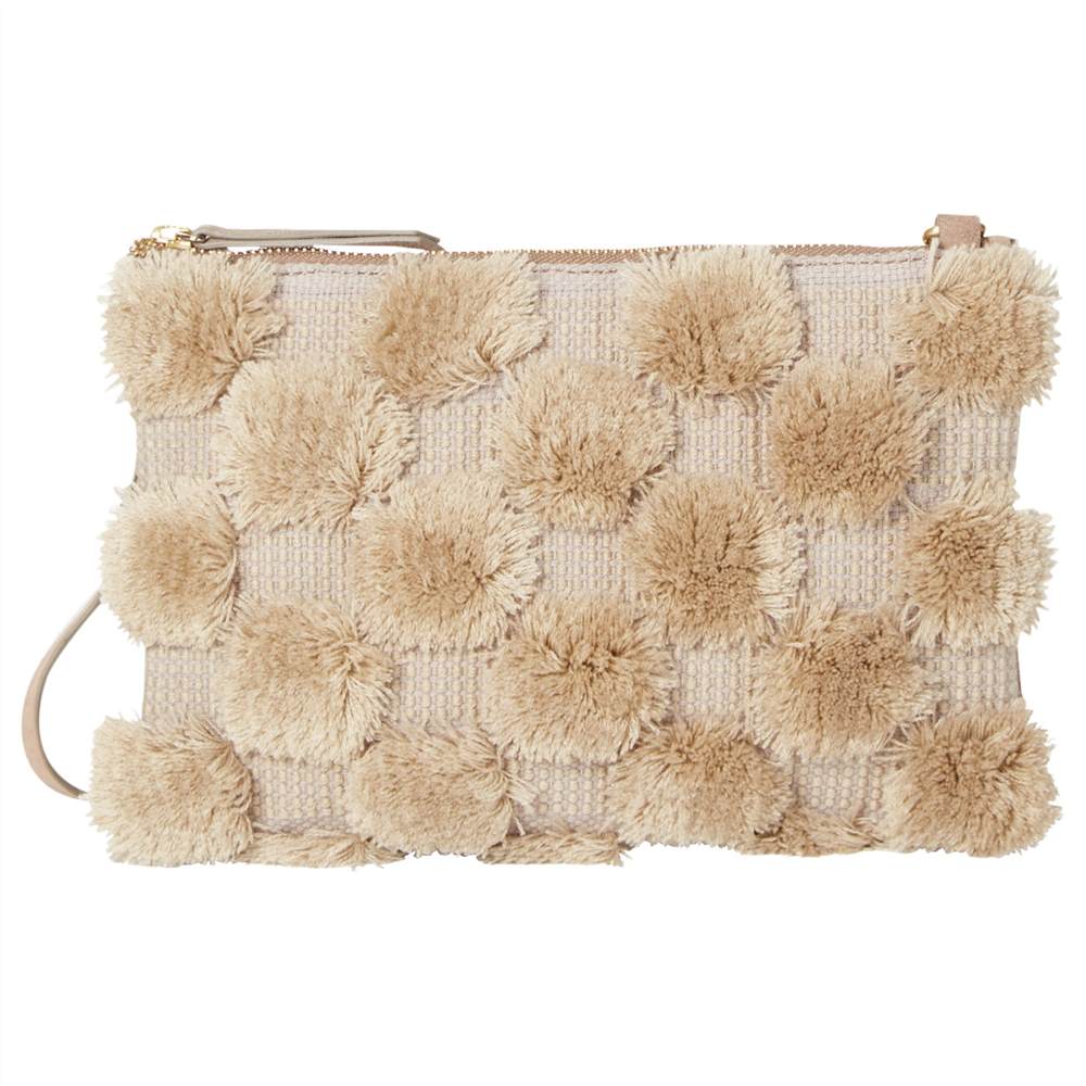 White Stuff Cammy Pom Pouch Cross Body Bag Fawn White Stuff Handbags