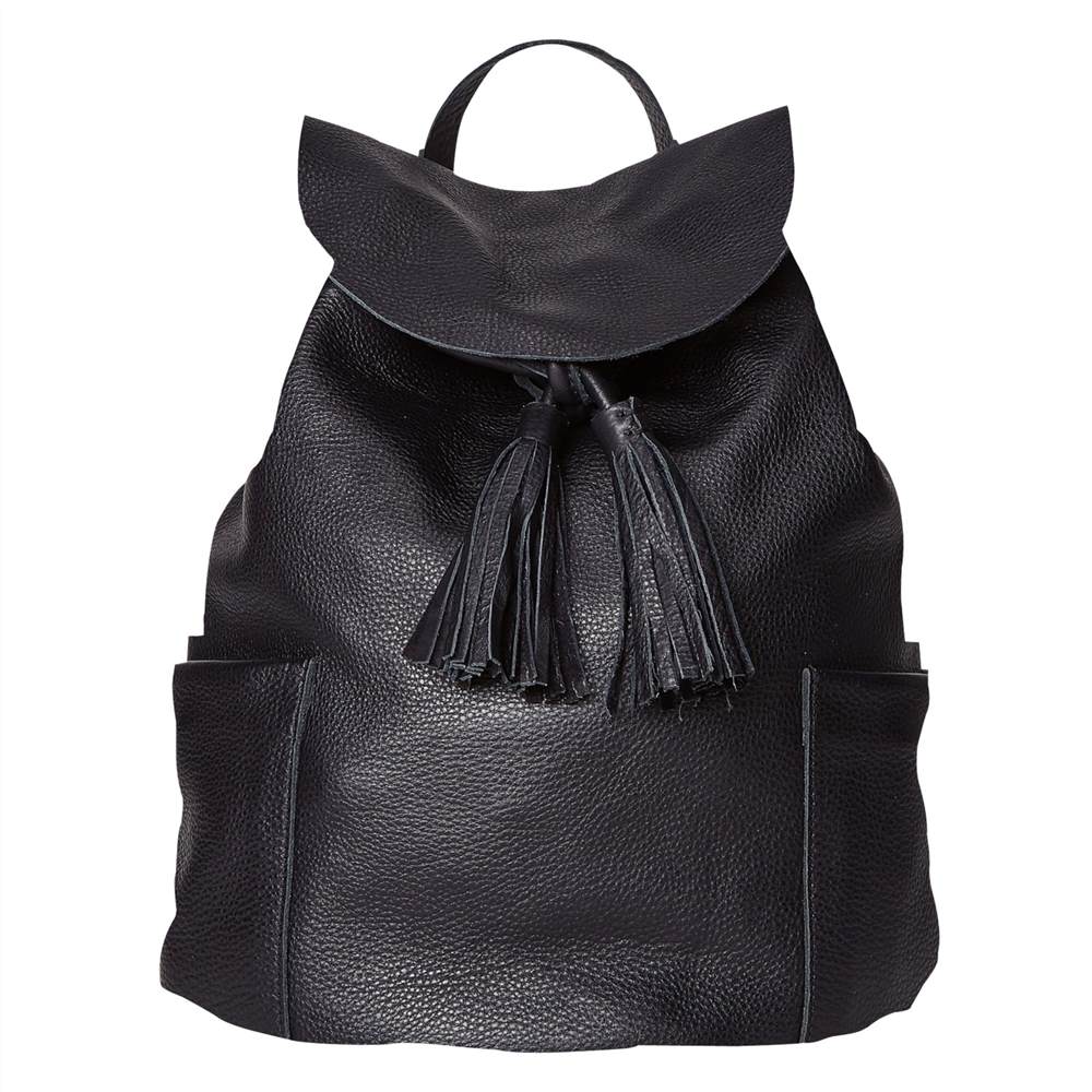 White Stuff Classic Leather Backpack Black White Stuff Handbags