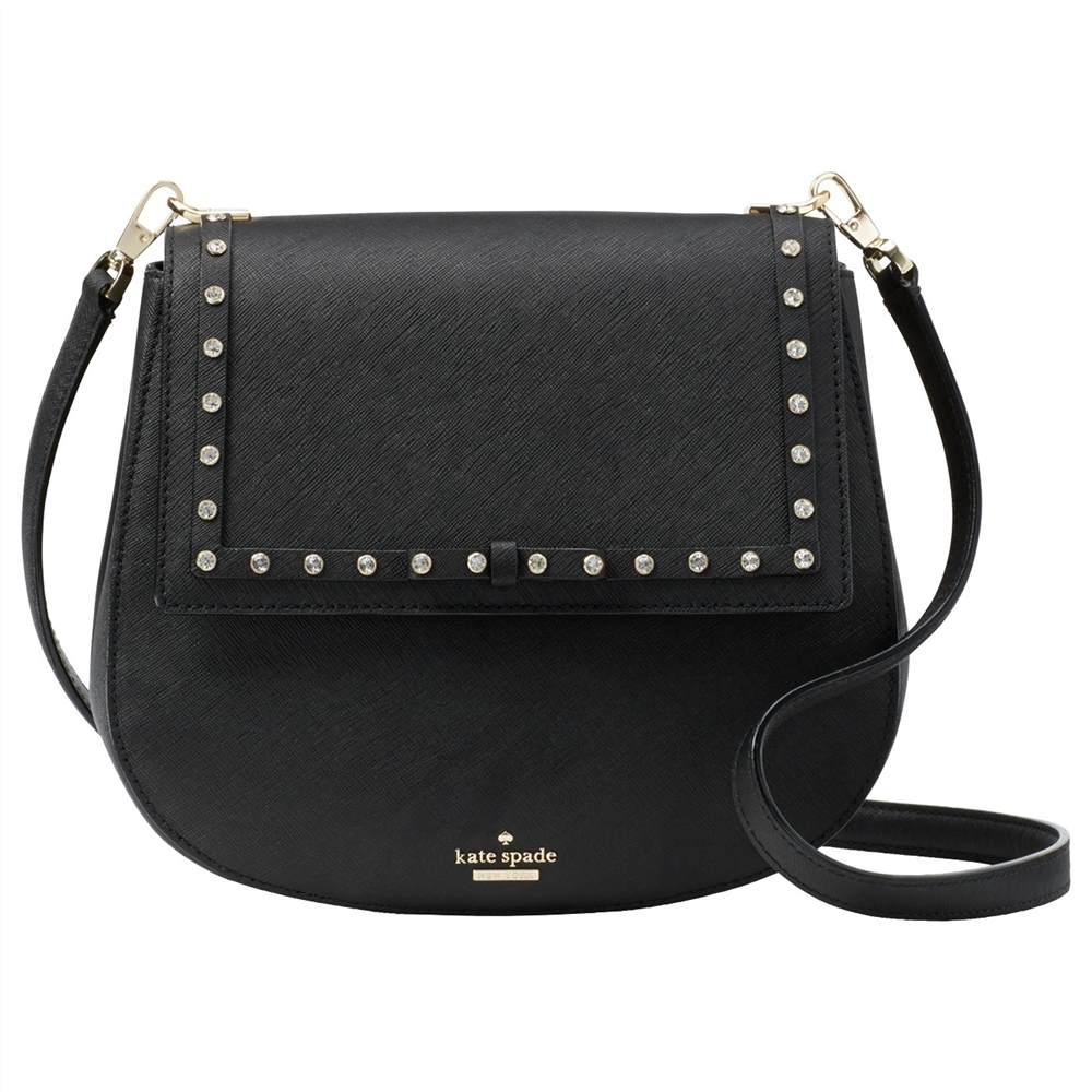 KS-London new york Cameron Street Byrdie Leather Jewelled Cross Body Bag Black KS-London new york Handbags