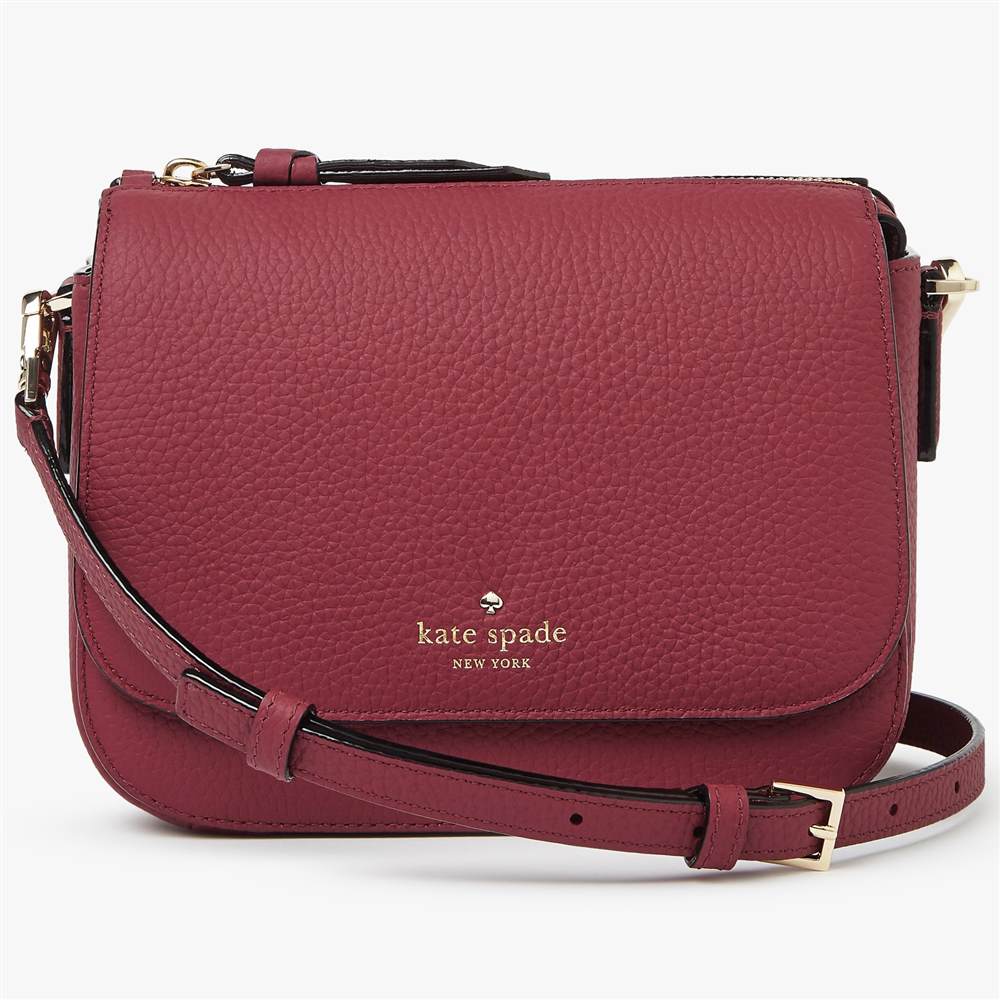 KS-London new york Daniels Drive Bari Leather Cross Body BagCherry KS-London new york Handbags