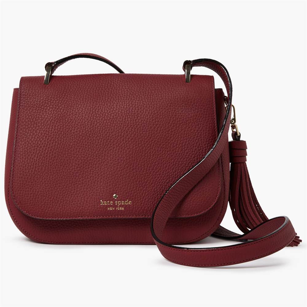 KS-London new york Daniels Drive Tressa Leather Cross Body BagCherry KS-London new york Handbags