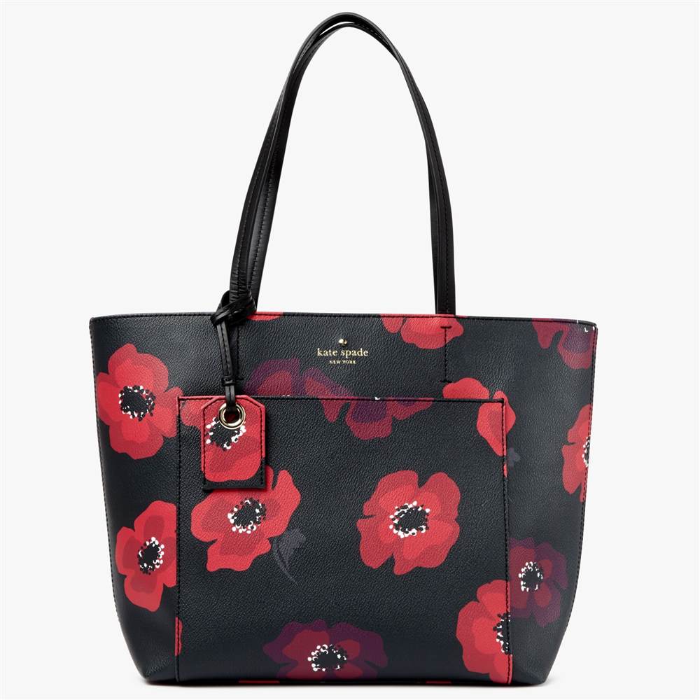 KS-London new york Hyde Lane Poppies Riley Leather Small Shoulder Bag Black Multi KS-London new york Handbags