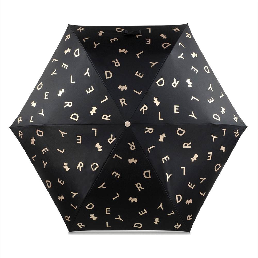 Radbags-London All That Glitters Mini Telescopic Umbrella Black