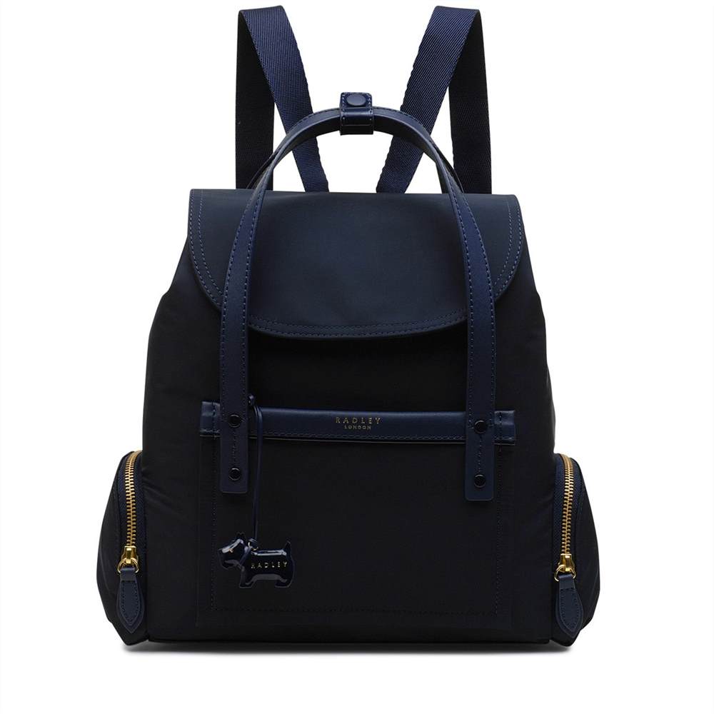 Radbags-London Backpacks River Street Medium Flapover Backpack Ink Blue