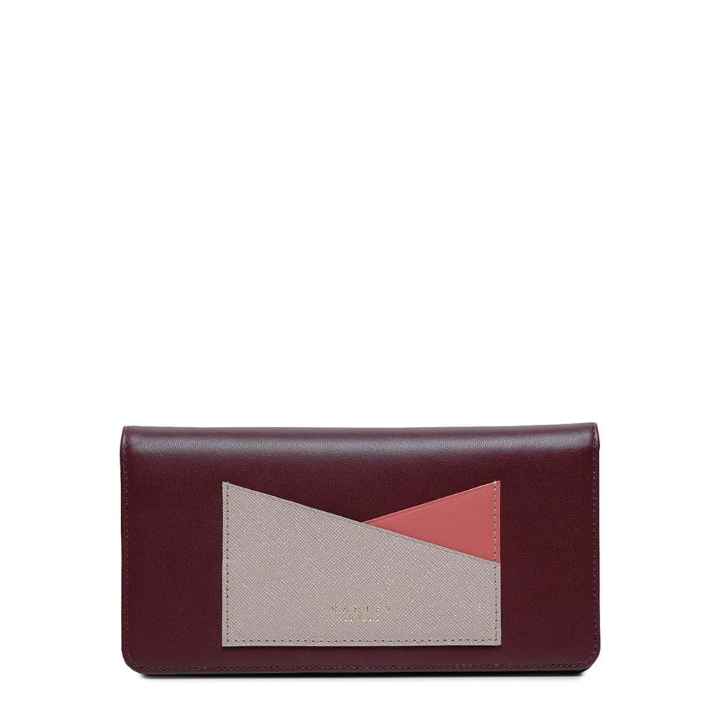 Radbags-London Flap Over Wallets London Lane Pocket Large Flapover Matinee Burgundy