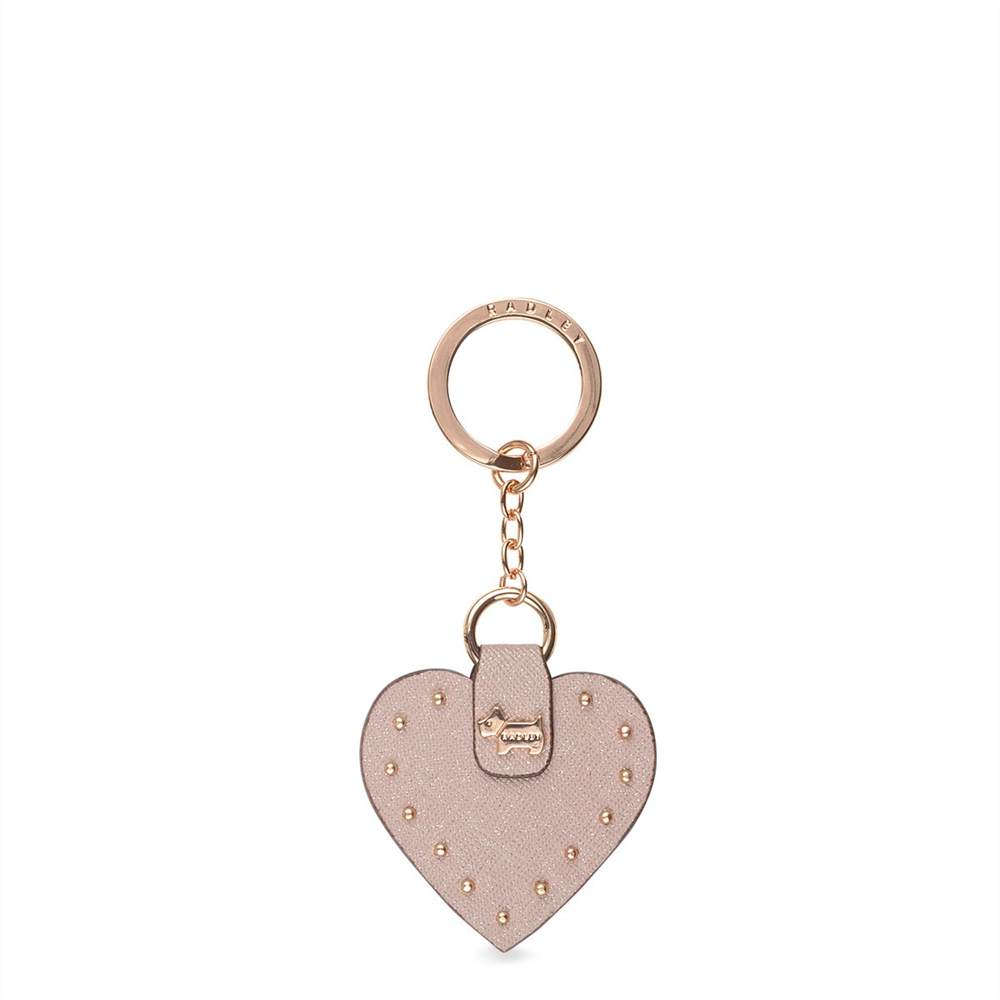 Radbags-London Heart Stud Keyring Pale Pink