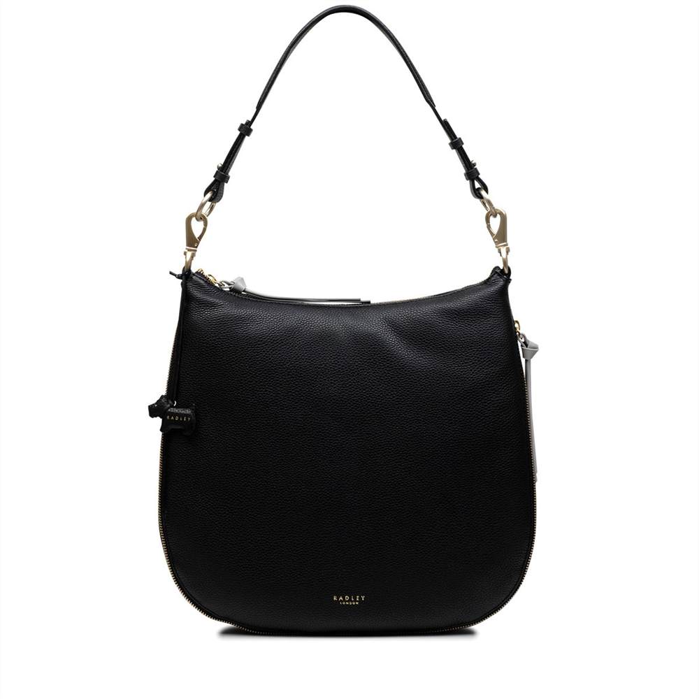 Radbags-London Hobo Bags Pudding Lane Large Zip-Top Hobo Bag Black