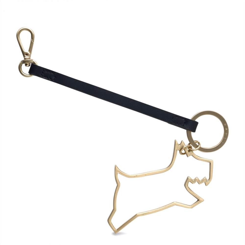 Radbags-London Metal Outline Dog Keyring Bag Charm Ink Blue