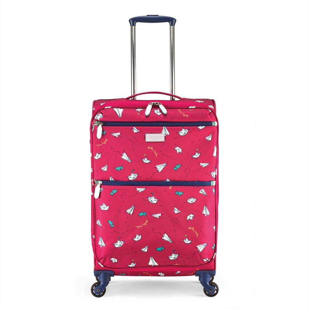 Radbags-London Paper Trail Medium Four Wheel Suitcase Lolly Pink