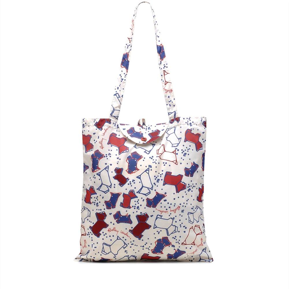 Radbags-London Shopper Bags Speckle Dog Foldaway Tote Chalk