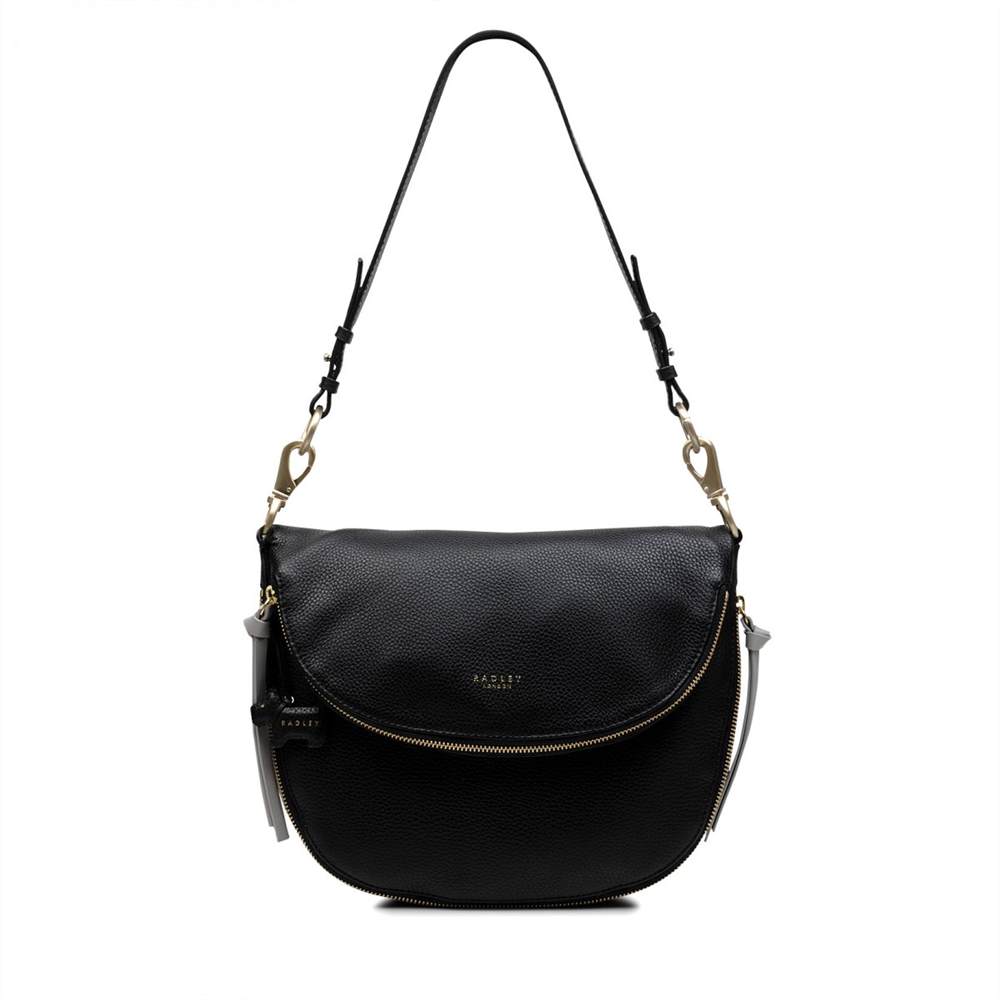 Radbags-London Shoulder Bags Pudding Lane Medium Flapover Shoulder Bag Black