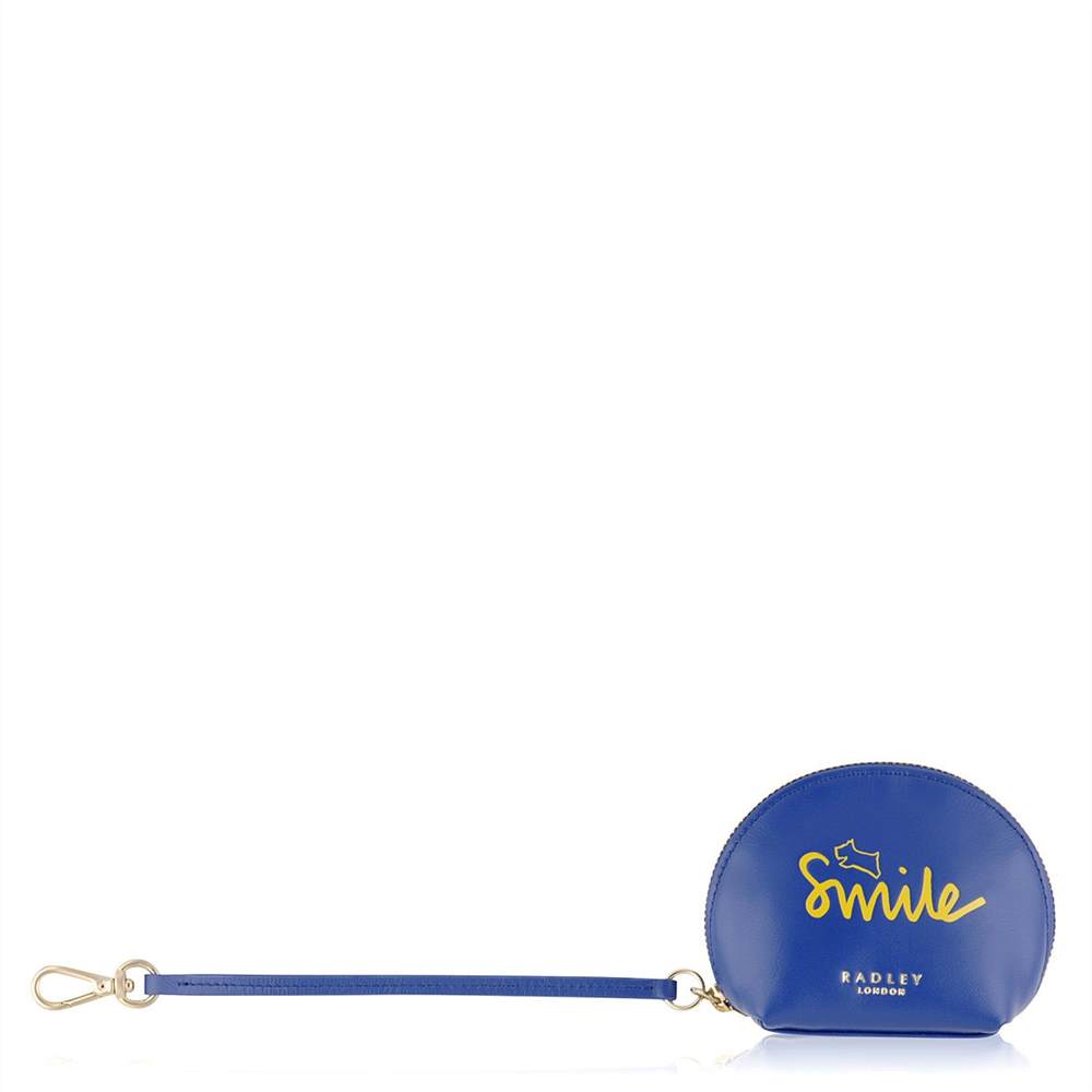 Radbags-London Smile, Love, Happy Bag Charm Royal Blue