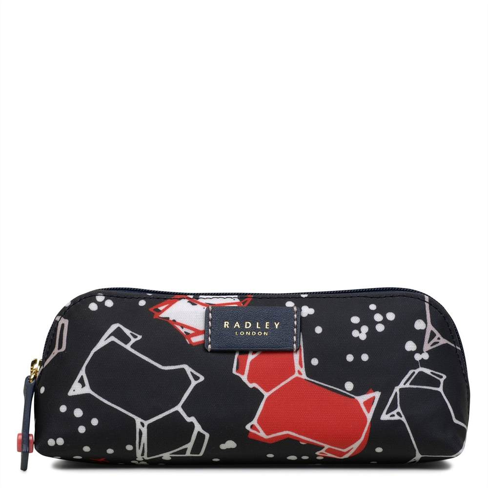 Radbags-London Speckle Dog Pencil Case Ink Blue